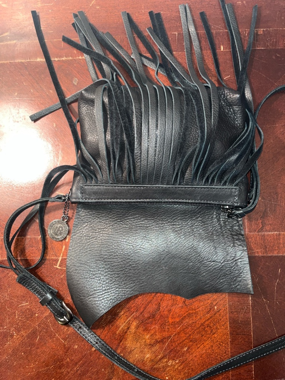 Leatherock Silver Leopard Fringe Crossbody - Picture 4 of 6